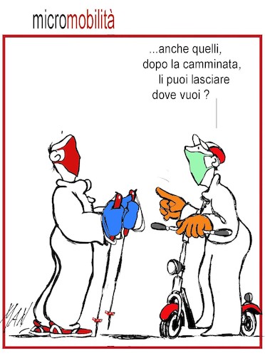 Cartoon: mezzi pubblici in tempocovid (medium) by Enzo Maneglia Man tagged vignette,umorismo,grafico,illustrazioni,di,man,enzo,maneglia,per,fighillearte,piccolomuseo,fighille,it