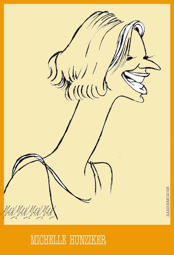 Cartoon: Michelle Hunziker Sanremo 2018 (medium) by Enzo Maneglia Man tagged caricatura,michelle,hunziker,sanremo,2018,man,maneglia,fighillearte