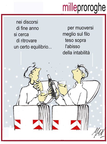 Cartoon: mille proroghe (medium) by Enzo Maneglia Man tagged cassonettari