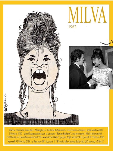 Cartoon: Milva premio carriera 2018 (medium) by Enzo Maneglia Man tagged caricature,personaggi,cantanti,artisti,sanremo,premio,alla,carriera,festival,canzoni,italiane,2018,anni60,man,maneglia,fighillearte