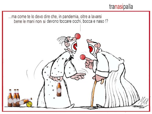 Cartoon: nasipalla in pandemia (medium) by Enzo Maneglia Man tagged vignette,umorismo,grafico,spilli,di,maneglia,circo,nasipalla,in,pandemia,per,fighillearte,piccolomuseo,fighille,ita