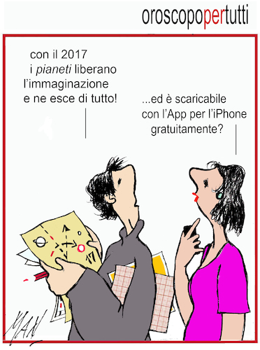 Cartoon: oroscopo (medium) by Enzo Maneglia Man tagged vignette,cassonettari,oroscopi,fighillearte,enzo,maneglia,man