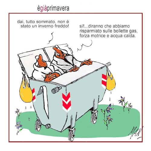 Cartoon: Primavera 2025 (medium) by Enzo Maneglia Man tagged vignete,umorismo,grafico,illustrazioni,satira,fighillearte,piccolomuseo,fighille,palazzo,tani,ita