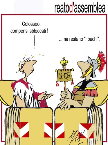 Cartoon: reato di assemblea (medium) by Enzo Maneglia Man tagged cassonettari,man,maneglia,fighillearte