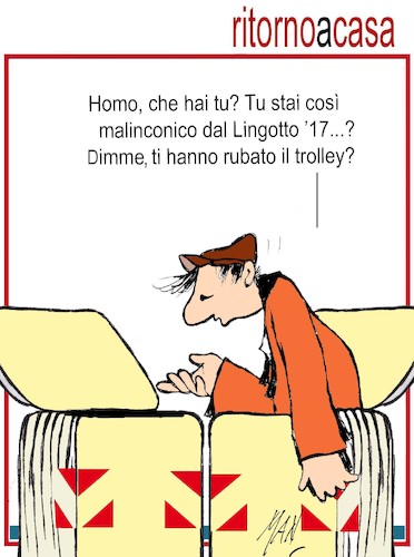 Cartoon: Ritorno a casa (medium) by Enzo Maneglia Man tagged vignette,cassonettari,umorismo,fighillearte,man,maneglia