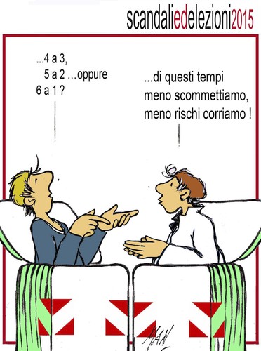 Cartoon: scandali ed elezioni 2015 (medium) by Enzo Maneglia Man tagged 2014,luglio,14,fighillearte,maneglia,man,cassonettari