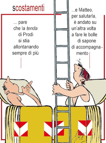 Cartoon: scostamenti (medium) by Enzo Maneglia Man tagged spilli,cassonettari,maneglia,man,fighillearte