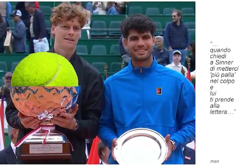 Cartoon: Sinner numero uno (medium) by Enzo Maneglia Man tagged sport,tennis,sinner,campione