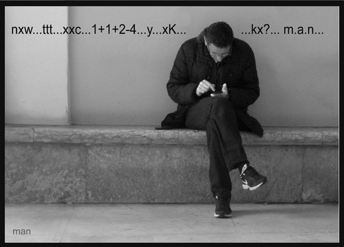 Cartoon: sms (medium) by Enzo Maneglia Man tagged sms,bianconero,fotoillustrazione,maneglia,man