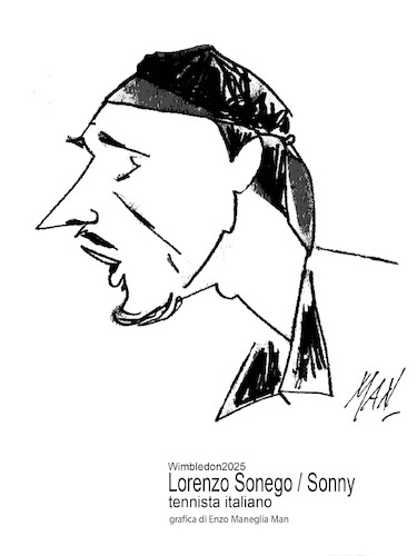 Cartoon: Sonego Lorenzo tennista (medium) by Enzo Maneglia Man tagged caricature,ritratti,sport,tennis,sonego