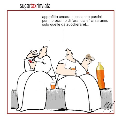 Cartoon: sugartax rinviata (medium) by Enzo Maneglia Man tagged vignette,umorismo,grafico,satira,fighillearte,piccolomuseo,fighille,ita