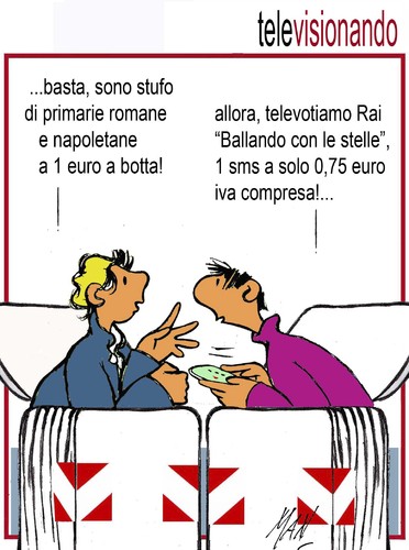 Cartoon: televisionando (medium) by Enzo Maneglia Man tagged cassonettari,man,maneglia,fighillearte