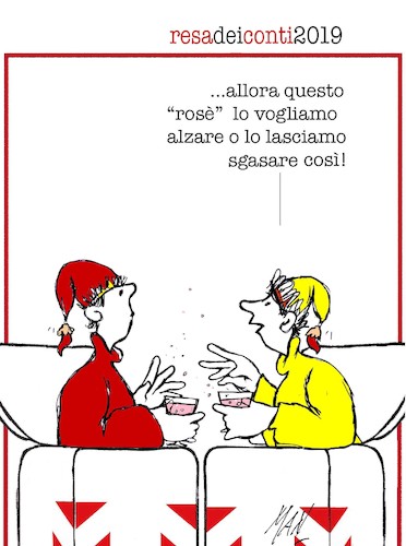 Cartoon: the yellow reds (medium) by Enzo Maneglia Man tagged vignetta,umorismo,grafico,man,resa,dei,conti,fine,anno,2019,2020,italia,rosso,gialla