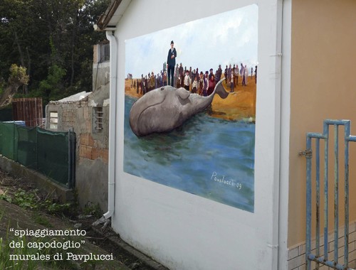 Cartoon: Amarcord lungofiume degli artist (medium) by Enzo Maneglia Man tagged lungofiumeartisti,murales,rimini