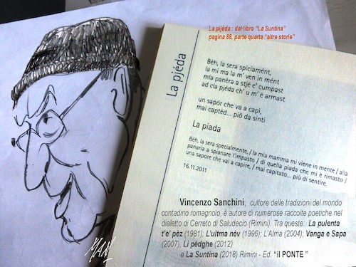 Cartoon: Vincenzo Sanchini poeta (medium) by Enzo Maneglia Man tagged vincenzo,sanchini,poeta,rappresentazione,grafica,di,maneglia,enzo,man,personaggi,romagnoli,dialettali