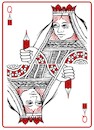 Cartoon: la dama in rosso (small) by Enzo Maneglia Man tagged grafica,progettazione,carte,da,gioco,grafite,hobby,by,enzo,maneglia