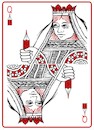 Cartoon: la dama in rosso (small) by Enzo Maneglia Man tagged grafica,progettazione,carte,da,gioco,grafite,hobby,by,enzo,maneglia