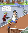 Cartoon: Das Autogramm (small) by rene tagged autogramm,fan,tennis,computer