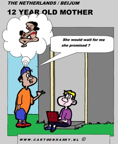 Cartoon: A Little Dutch Mother (medium) by cartoonharry tagged deviantart,buurtlink,linkedin,hyves,toonsup,toonpool,dutch,cartoonharry,cartoonist,drawing,girl,boy,arts,art,artist,comix,comics,comic,cartoon,holland,mother,young,little