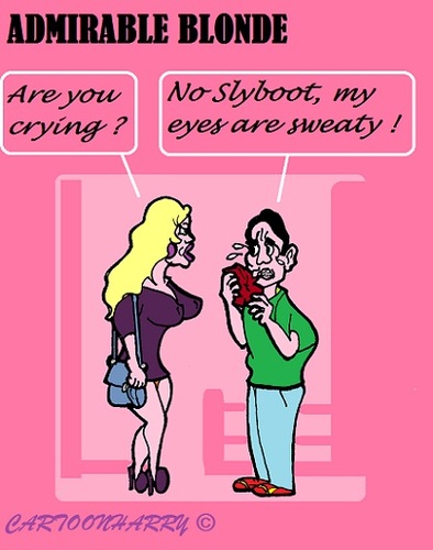 Cartoon: Admirable Blonde (medium) by cartoonharry tagged blonde,sweaty,cry