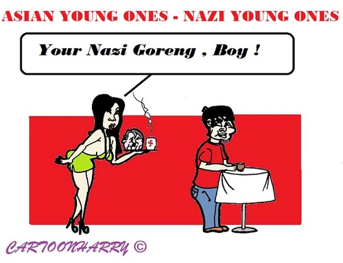 Cartoon: Asian Youth (medium) by cartoonharry tagged toonpool,popular,youth,asian,hitler,nazi