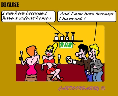 Cartoon: At Home (medium) by cartoonharry tagged cartoons,cartoonharry,because,bar,wife,home,girls