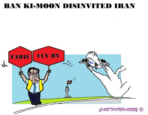 Cartoon: Ban Ki-Moon (medium) by cartoonharry tagged disinvite,syria,iran,terrorists,peacetalks,geneva,kimoon,un