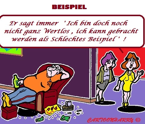 Cartoon: Beispielhaft (medium) by cartoonharry tagged beispiel,wertlos