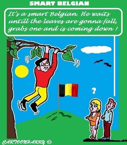 Cartoon: Belgian Leaves (medium) by cartoonharry tagged belgium,belgian,tree,autumn,fall,down