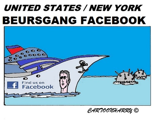 Cartoon: Beursgang Facebook (medium) by cartoonharry tagged beurs,aex,mijnenveld,facebook,cartoon,cartoonist,cartoonharry,dutch,toonpool