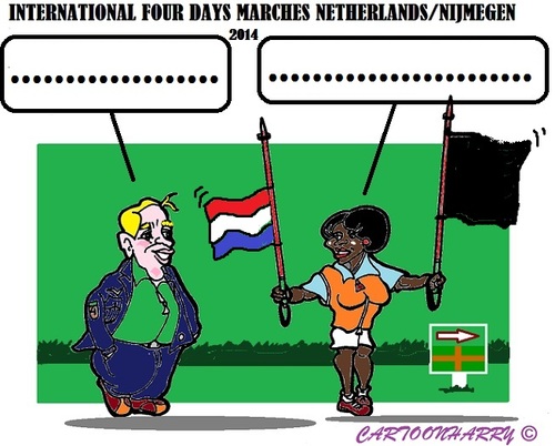 Cartoon: Black Event (medium) by cartoonharry tagged event,nijmegen,fourdays,walking,airplanecrash