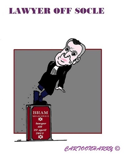 Cartoon: Bram Moscowicz (medium) by cartoonharry tagged bram,moszcowicz,socle,falldown,cartoons,cartoonists,cartoonharry,dutch,toonpool