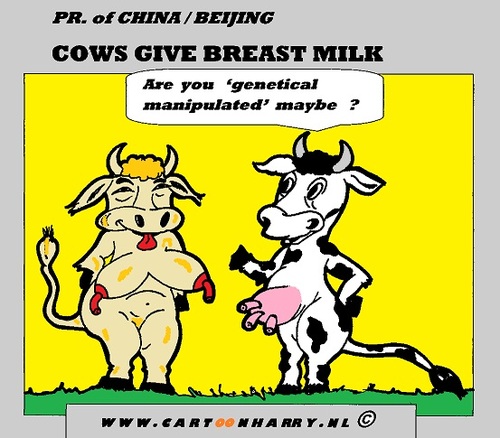 Cartoon: Breast Milk (medium) by cartoonharry tagged china,cow,breastmilk,cartoon,cartoonist,cartoonharry,dutch,toonpool