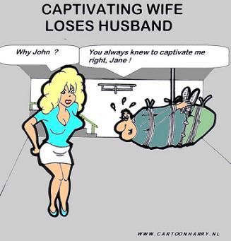 Cartoon: Captivate (medium) by cartoonharry tagged wife,husmand,marriage,captivate,tight