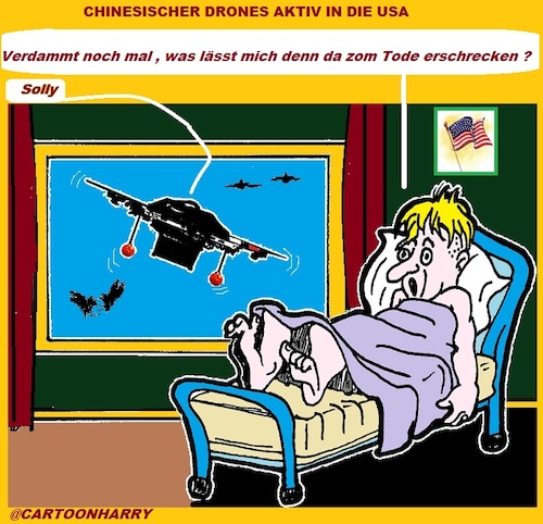 Cartoon: Chinesische Drones (medium) by cartoonharry tagged china,usa,drones