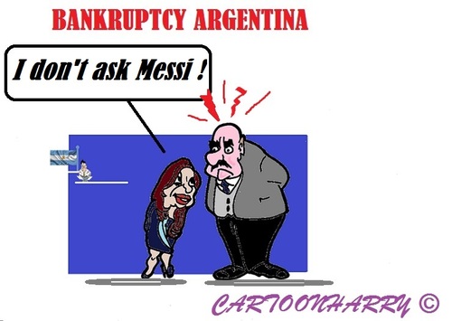 Cartoon: Christina Kirchner (medium) by cartoonharry tagged argentina,bankruptcy,economic,messi,kirchner