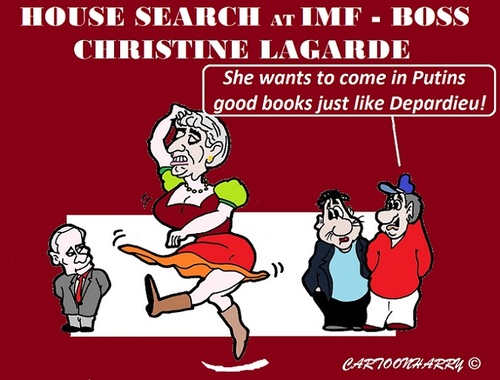 Cartoon: Christine Lagarde (medium) by cartoonharry tagged christinelagarde,lagarde,moscow,puitin,dance,kozac,depardieu,housesearch,france,french,police,money,imf,cartoons,cartoonists,caricatures,cartoonharry,dutch,toonpool