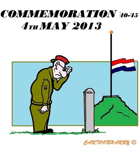 Cartoon: Commemoration 2013 (medium) by cartoonharry tagged commemoration,holland,may4,2013,cartoons,cartoonists,cartoonharry,dutch,toonpool
