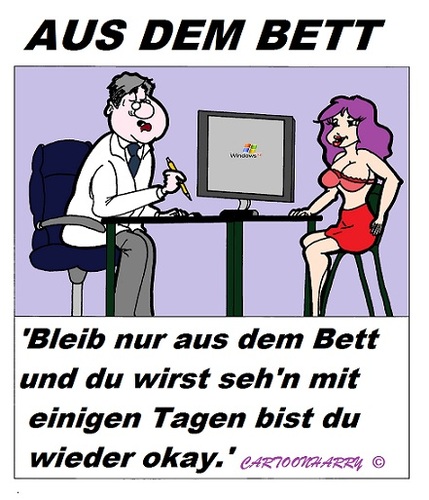 Cartoon: Der Arzt sagt (medium) by cartoonharry tagged bett,arzt,mädchen,cartoon,cartoonist,cartoonharry,dutch,deutsch,toonpool