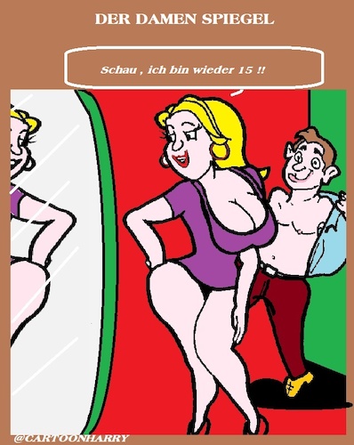 Cartoon: Der Damen (medium) by cartoonharry tagged spiegel,cartoonharry