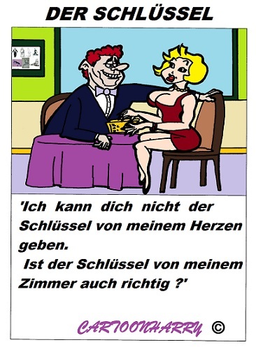 Cartoon: Der Sclüssel (medium) by cartoonharry tagged schlüssel,sexy,herzen,wohnung,zimmer,cartoon,cartoonist,cartoonharry,holland,dutch,toonpool