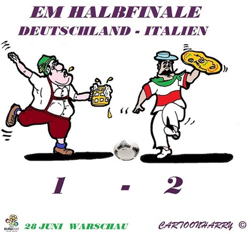 Cartoon: Deutschland - Italien (medium) by cartoonharry tagged fussball,em,halbfinale,kartun,toon,cartoon,dutch,cartoonharry,toonpool