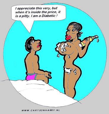 Cartoon: Diabetic (medium) by cartoonharry tagged sexy,diabetic,cream,cartoonharry,wipped,girl