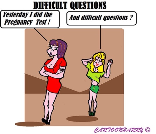 Cartoon: Difficult Test (medium) by cartoonharry tagged test,difficult,pregnancy