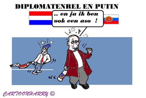 Cartoon: Diplomatenrel (medium) by cartoonharry tagged diplomaat,denhaag,nederland,rusland,putin