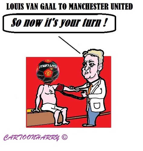 Cartoon: Doctor Louis van Gaal (medium) by cartoonharry tagged cure,louisvangaal,manchesterunited,england