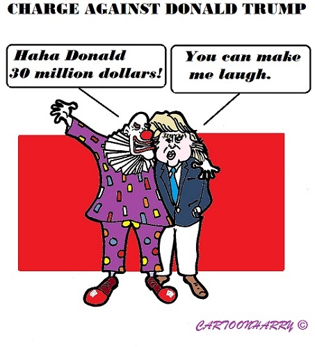 Cartoon: Donald Trump (medium) by cartoonharry tagged charge,trump,dollars,clown,toonpool