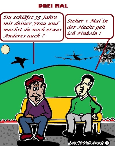 Cartoon: Dreimal (medium) by cartoonharry tagged verheiratet,alt,klo