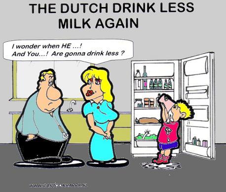 Cartoon: Drinking Less Milk (medium) by cartoonharry tagged cartoon,cartoonharry,milk,drink