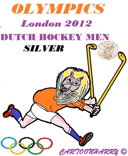 Cartoon: Dutch Hockey Men (medium) by cartoonharry tagged dutch,hockey,men,silver,lion,cartoon,cartoonist,cartoonharry,toonpool